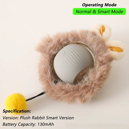 Smart Rolling Cat Toy – Rechargeable Interactive Ball with Tail
