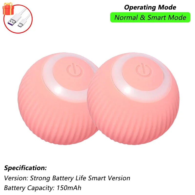 Smart Rolling Cat Toy – Rechargeable Interactive Ball with Tail