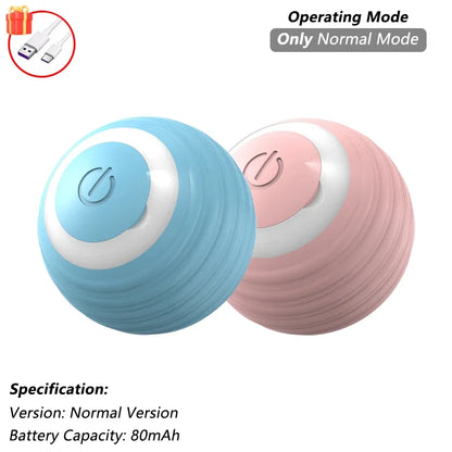 Smart Rolling Cat Toy – Rechargeable Interactive Ball with Tail