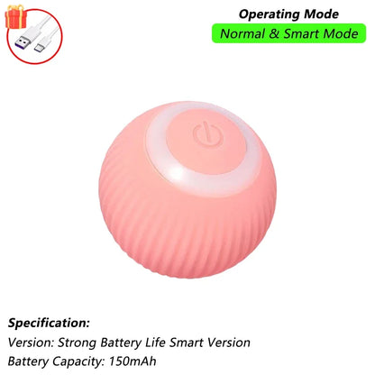 Smart Rolling Cat Toy – Rechargeable Interactive Ball with Tail