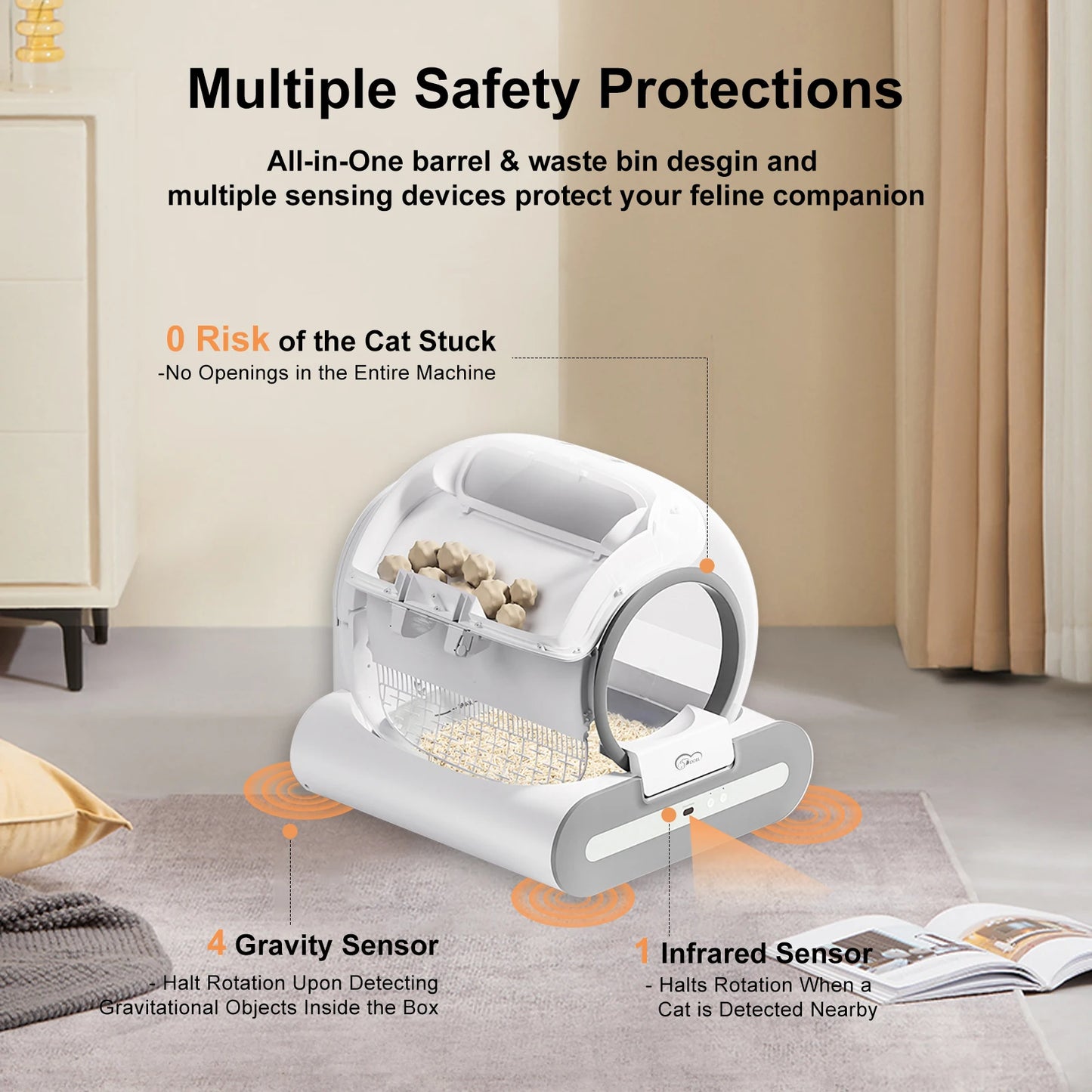 DOEL Smart Self-Cleaning Litter Box – App Controlled for Large Cats