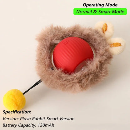 Smart Rolling Cat Toy – Rechargeable Interactive Ball with Tail
