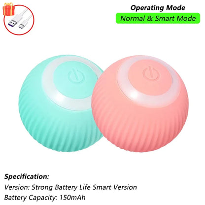 Smart Rolling Cat Toy – Rechargeable Interactive Ball with Tail